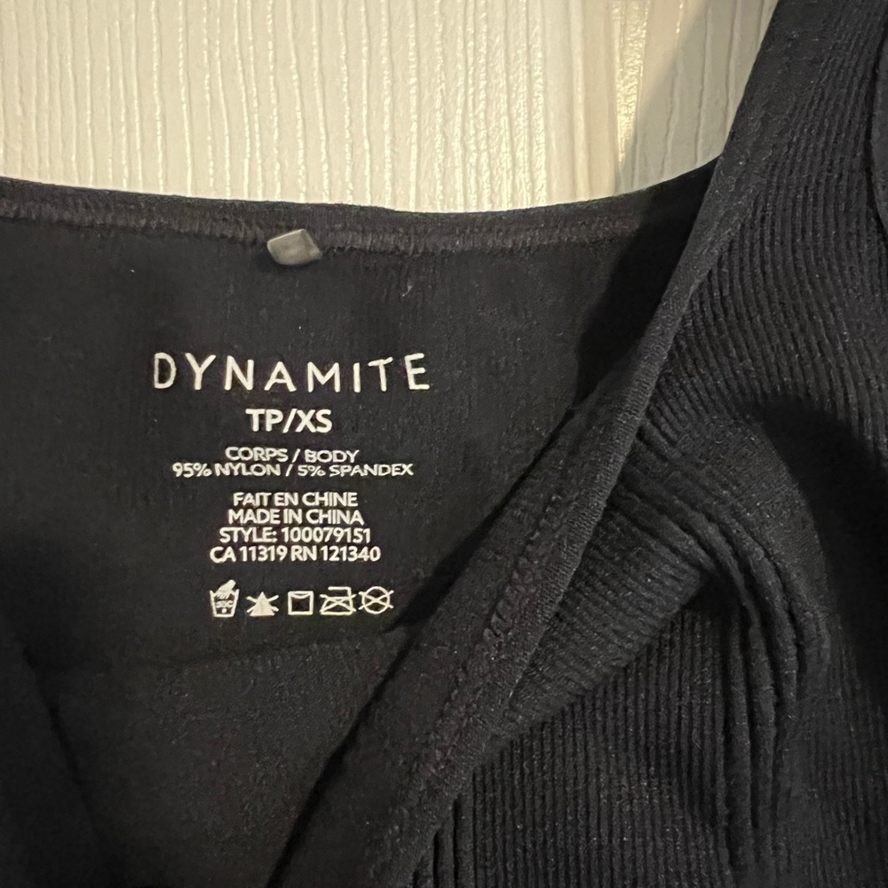 Dynamite Black Ribbed Sleeveless Tank Top - Picture 3 of 4